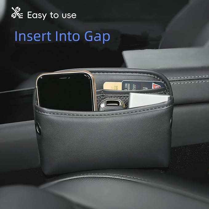 MARCHFA Car Seat Side Pocket Organizer Car Pocket Pouch for Seat, Door, Console, Car Seat Gap Filler Organizer Multifunctional Car Organizer Accessories for Phone Sunglasses Keys Cards (Small) - Image 2
