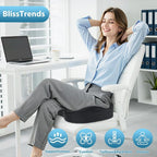 BlissTrends Thick Seat Cushion for Office Chair & Car Seat, XL, Grey | Memory Foam with Removable Cover, Ergonomic Tailbone & Sciatica Support for Pressure Relief and Long Sitting, 3.9" Thick - Image 3