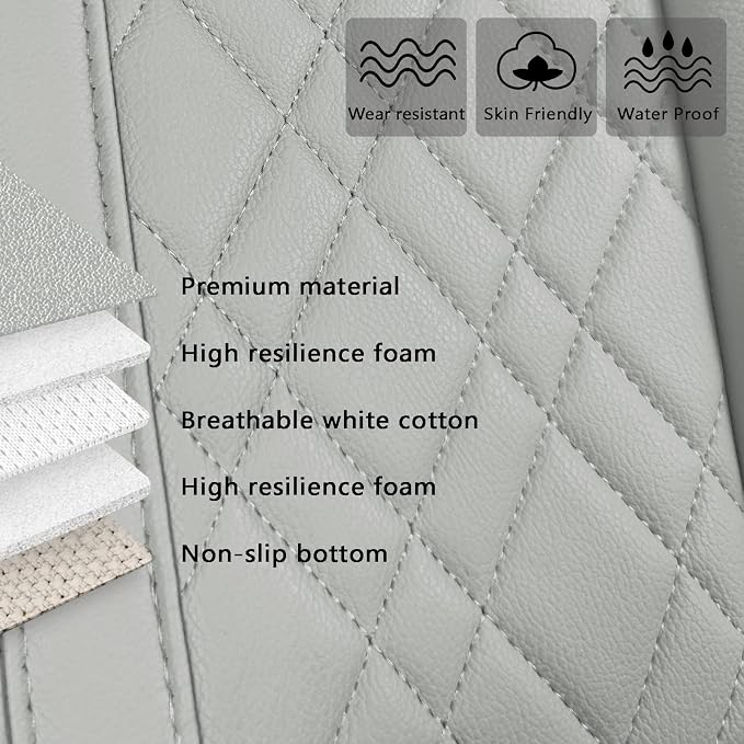 Car Seat Cover for Rear Car Seat Bottom,Luxury PU Leather Seat Cushion | Auto Interior Seat Cover Without Backrest,Full Wrapping Edge Works with Sedan SUV Pickup Minivan - Image 3