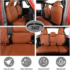 EKR Car Seat Covers for Subaru Forester &Hybrid 2025(NO Base),Full Set | Custom Fit for Subaru Forester &Hybrid 2025 (Not for Base)Glove-Like Fit,Airbag Compatible,Faux Leather(Brown) - Image 2