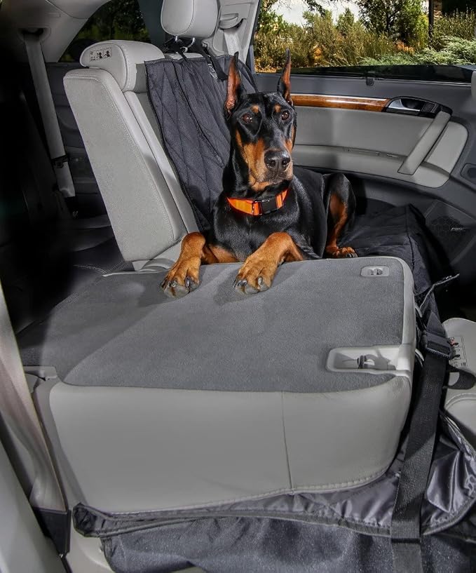 4Knines Dog Rear Seat Cover for Fold Down Seats - Fitted, Black XL | Heavy-duty split design fits 60/40 and 50/50 fold-down seats. No Hammock. K9-Shield waterproof layer. Non-slip backing. - Image 9