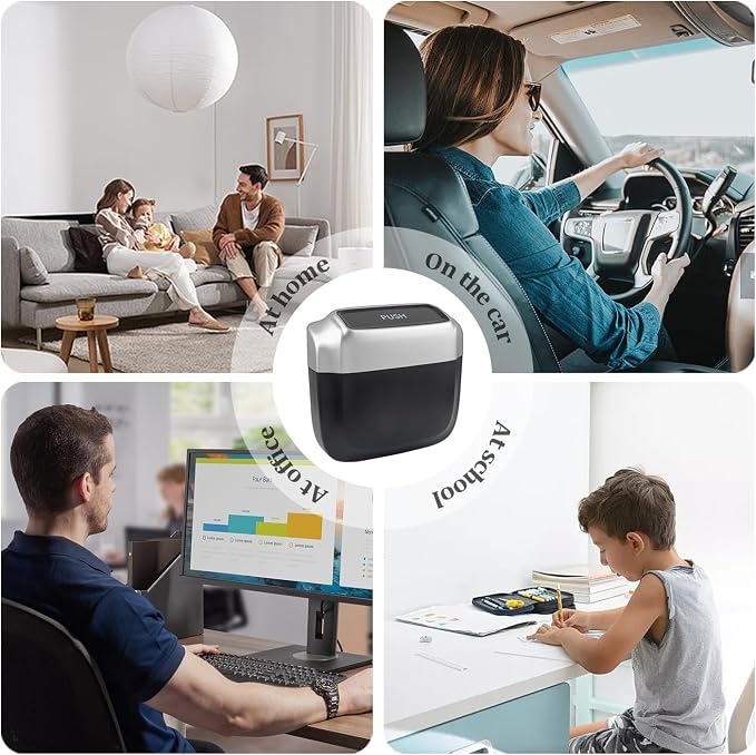 IHOTDER 2PCS Car Trash Can with Lid + 60PCS Garbage Bag,Mini Trash Can Car Interior Accessories with Capacity 700ml,Multifunctional CCar Organizers and Storage(Silver) - Image 5