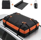 DUMOS Car Roof Bag Cargo Carrier Waterproof 15 Cubic Feet for All Vehicles | Rooftop Bag with Anti-Slip Mat, Combination Luggage Lock, Reinforced Straps & Door Hooks, Fit Vehicles with/without Roof Rack - Image 3