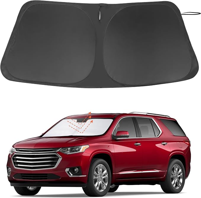Windshield Sun Shade for 2018-2023 Chevrolet Traverse | Full covered for windshield, Foldable & Durable, Block UV Rays, Reduce Heat, Easy to install, Keep Car Cooler by LHFLIVE