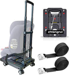 Car Seat Dolly for Airport, Black | CarSeat Roller Cart Wheels for Airplane,Car Seat Travel Cart Carrier with Straps,Foldable Luggage Trolley Hand Truck by zhtangrui