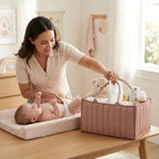 Baby Diaper Caddy Organizer-Large Nursery Storage Basket for Changing Table and Car - Portable Newborn Essentials & Wipes Bin - Gift for Baby Shower and Registry Must-Have (Rouge Pink) - Image 4