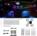 HMYC Car Interior Ambient Lights,18 in 1 128 Colorful LED Acrylic Fiber Optic Strip,Universal Multiple Modes Decoration Atmosphere with Music Sync Rhythm,APP Control,RGB Neon Lighting for All Cars by HMYC