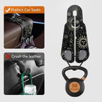 CoBak Purse Hook for Car - Universal Premium Stitched Leather and Aluminum-Magnesium Alloy Double Car Seat Back Storage Hook for Purses, Handbags, Bags (2 Pack),Star Mark - Image 5