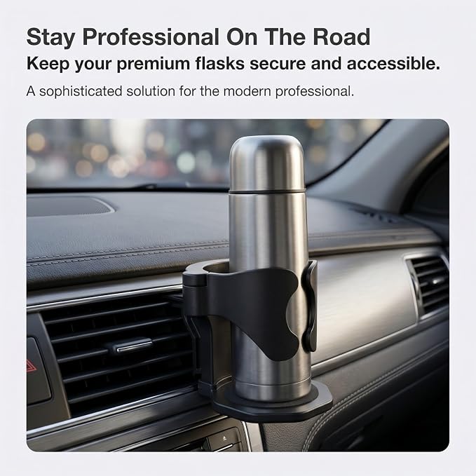 Car Cup Holder, Stable Cup Holder Expander for Car Air Vents, Car Ashtray Holder, Suitable for Sedans SUVs Trucks with Horizontal Blade Vents (Black) - Image 4