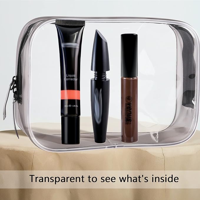 Buminee Clear Pouch Small, 6.6"x2.3"x4.7" TSA Approved Toiletry Bag, Travel Bags for Toiletries, Cosmetic Bag for Women and Men - 1 Pack Black - Image 7