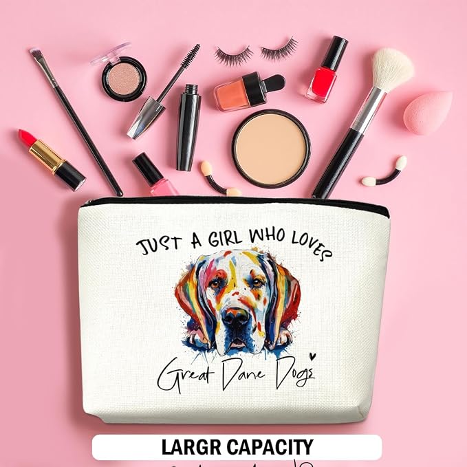 Great Dane Gifts Makeup Bag Great Dane Dog Lovers Cosmetic Bag | Travel Organizer Bags Makeup Pouch, Christmas Birthday Friendship Animal Lovers Gifts for Women Girls Sisters - Image 4