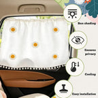 Car Side Window Sun Shade Privacy Curtain for Baby, 25.2"x18.1" Cute Blackout UV Protection Car Window Shades with Suction Cup for Back Seat, Auto Camping Windows Screen Shades (Five Smile Flowers) - Image 5