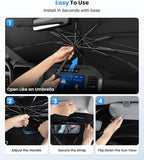 Zanch Windshield Sun Shade Umbrella for Toyota RAV4, Mazda CX-5, Honda CR-V | [99% UV Protection, Up to 75℉ Cooler] Snug Fit, scratch-free, Sturdy Frame, Foldable Front Sunshade Umbrella for SUV - Image 6