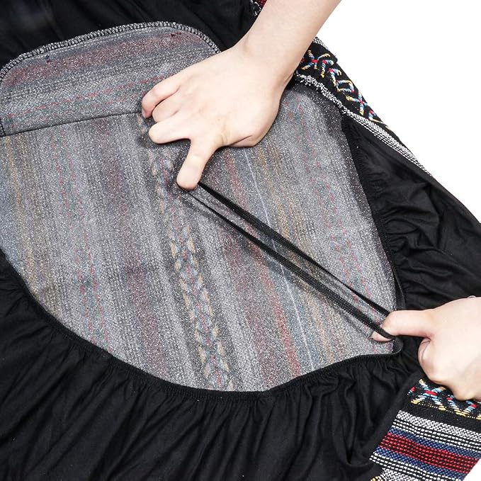 Car Seat Cover Hippie Boho Baja Saddle Blanket 4PCS Front Set Grey | Breathable, Washable without Fading, Anti-Slip, Airbag Compatible, Universal Fit for Most Automotive, Sedan, SUVs - Image 6