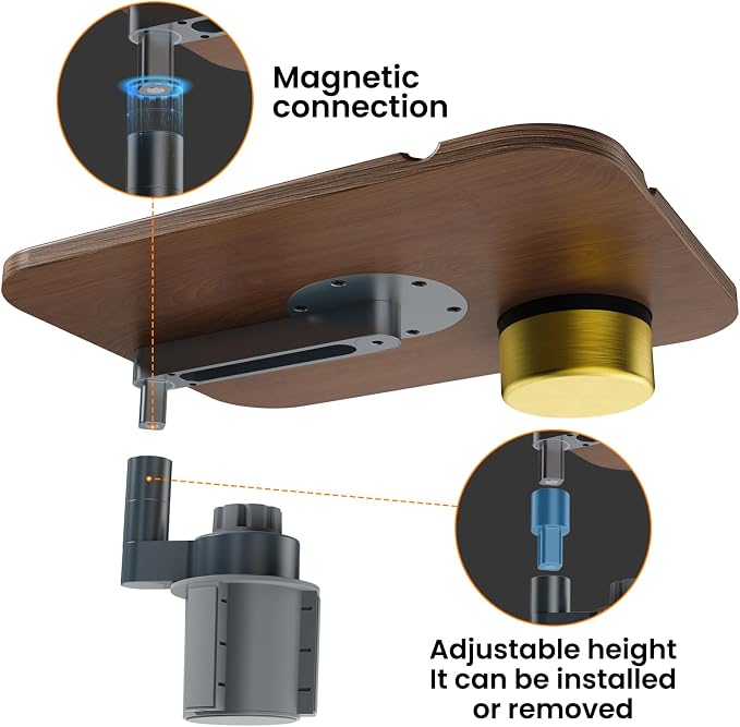 360° Adjustable Tesla Table: Car Tray Holds 2 Laptops (8kg) - 90% Less Shake on Rough Roads - Tool-Free 3s Setup - Solid Wood Platform - With cup holder - car desk for laptop - Image 6