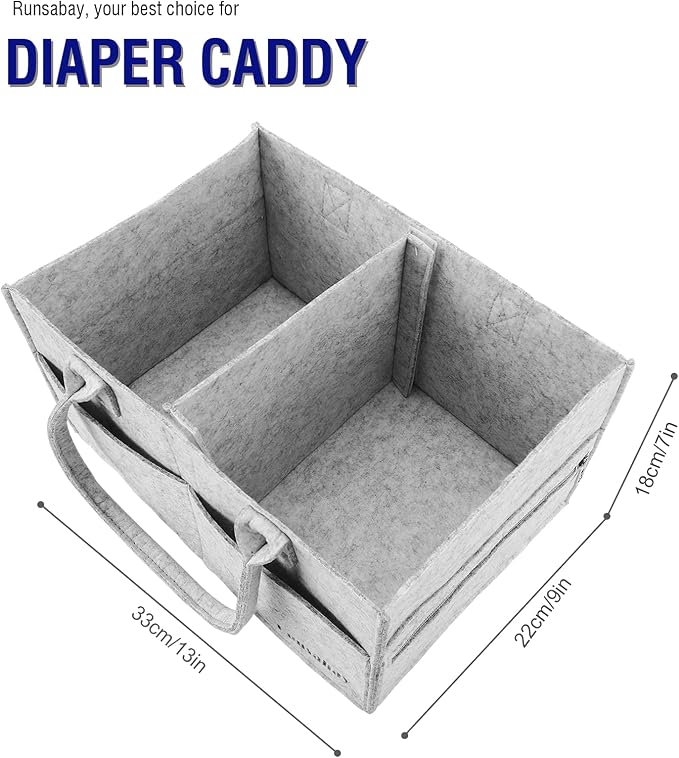 Baby Diaper Caddy Organizer, Portable Baby Essentials Storage Basket Bin for Changing Table,Car Shower Basket for Newborn Boy and Girl, Best Shower Gift for New Mom - Image 3