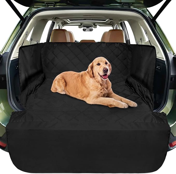 SUV Cargo Liner for Dogs - Trunk Cover with Bumper Flap Protector | Waterproof Pet Cargo Cover with Side Flaps, Dog Car Seat Cover with Non-Slip Trunk Mat, Prevents Scratches Pet Hair Mud Dirt by FunniPets