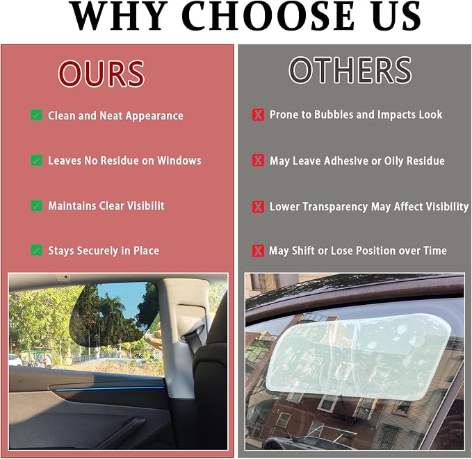 2 PCS Side Window Sun Shade,Universal Car Side Window Sun Shades | Car Window Sun Shade for Baby,Universal Fit for Glare Shield and UV Protection,Easy to Install & Remove - Image 7