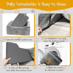 Dog Car Seat for Medium/Large Dog Booster Seat Under 60 lbs or 2 Small Dogs, Multi-Functional Pet Car Seat with Thick Cushion, 2 Safety Leashes (Gray) - Image 6