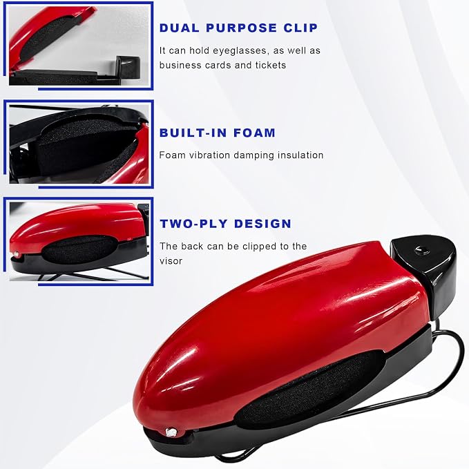 5 PCS Car Sun Visor Clips, Compact Auto Sunshade Sunglasses Clip Ticket Card Holder, Universal Sun Visor Organizer Eyeglasses Mount for Most Vehicles (Blue+Red+White+Black+Gray) - Image 3