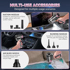 KMM Handheld Car Vacuum Cleaner, Hand Held Car Vacuum & Air Duster | 16000PA Strong Suction, 120W High Power, Cordless, Portable, Rechargeable, Multi-Nozzles & LED Light, For Home, Car, Office - Image 5