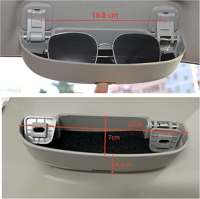 SXCY for 2022-2025 2026 Hyundai Tucson Santa Cruz Glasses Holder Box | 2024-2026 Tucson Santa Cruz Interior Sunglasses Case Holder 2024-2026 Tucson Accessories Handle Replaced Storage(Dark Gray) - Image 3
