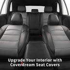 coverdream Full Set Leather Seat Covers for 2014-2019 Toyota Corolla L,LE,LE Eco Plus,LE Plus,Fully Covered,Airbag Compatible Waterproof Car Seat Protector (Black/Gray) - Image 3