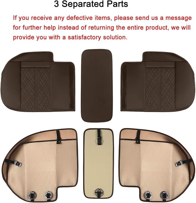 Car Seat Cover for Rear Car Seat Bottom,Luxury PU Leather Seat Cushion | Auto Interior Seat Cover Without Backrest,Full Wrapping Edge Works with Sedan SUV Pickup Minivan - Image 5