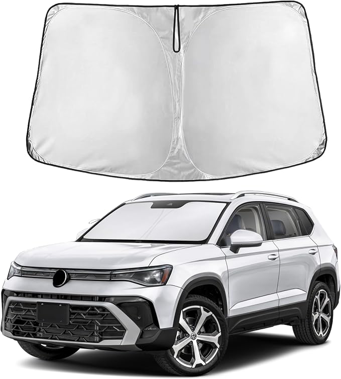 EcoNour Windshield Sunshade Compatible for Volkswagen VW Taos 2022-2026 | Sun Visor for Front Windshield & Window Sun Shade Cover, UV Heat Blocker & Protector, Car Accessories by EcoNour