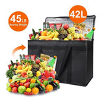 Bodaon 2-Pack Insulated Food Delivery Bag, XX-Large Reusable Grocery Shopping Bag, Frozen Food Cold, Bodaon Cooler Bags with Zippered Top, Black | Reusable Shopping Bag, Frozen Food Cold, Cooler Bags for Picnic, Commercial Catering Pizza Carrier, Therm... - Image 4