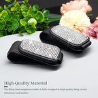 Yuchew Bling Sunglass Holder for Car Visor Magnetic Leather Sunglasses Visor Clip, Eyeglass Hanger Ticket Card Clip - Image 3