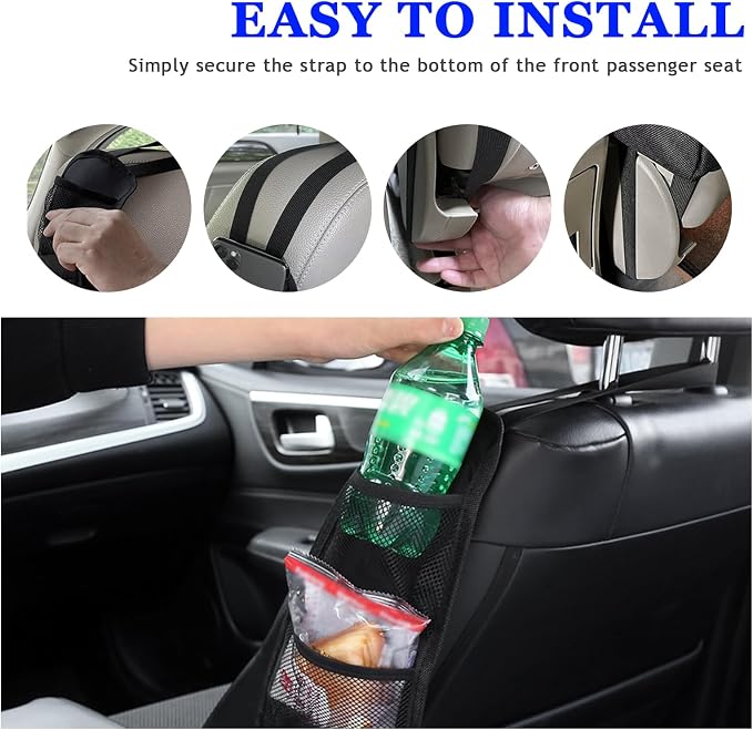 2 PCS Car Seat Side Organizer, Multifunctional Auto Seat Side Storage Hanging Bag with Mesh Net Pockets, Multi-Pocket Vehicle Mesh Organizer for Mobile Phone Wallet Glasses - Image 6