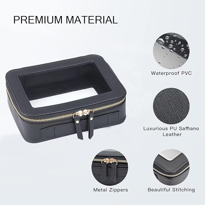 Clear Makeup Bag with Mini Cosmetic Bags,Travel Toiletry Bag for Women,Portable Cosmetic Bag Case, Transparent Waterproof Cosmetic Organizer Storage Bag for Women Men - Image 2