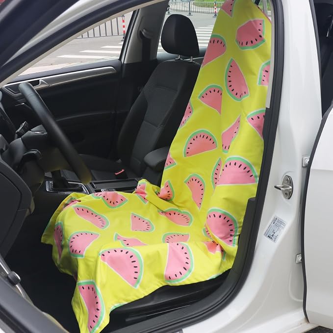 Car Seat Towel Covers Front Seats for Yoga,Gym,Workout,Sports,Running,Camping and Hiking,Automotive Cute Washable Sweat Towels Seat Cover Blanket for Cars Golf Trucks (Watermelon, 1Pcs) - Image 3