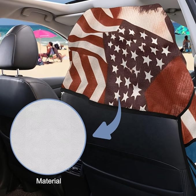 250 Years Car Towel Seat Cover 1 Piece Patriotic Car Seat Cover Protector Breathable Soft Auto Accessories with Storage Bag for Cars SUV Trucks - Image 3