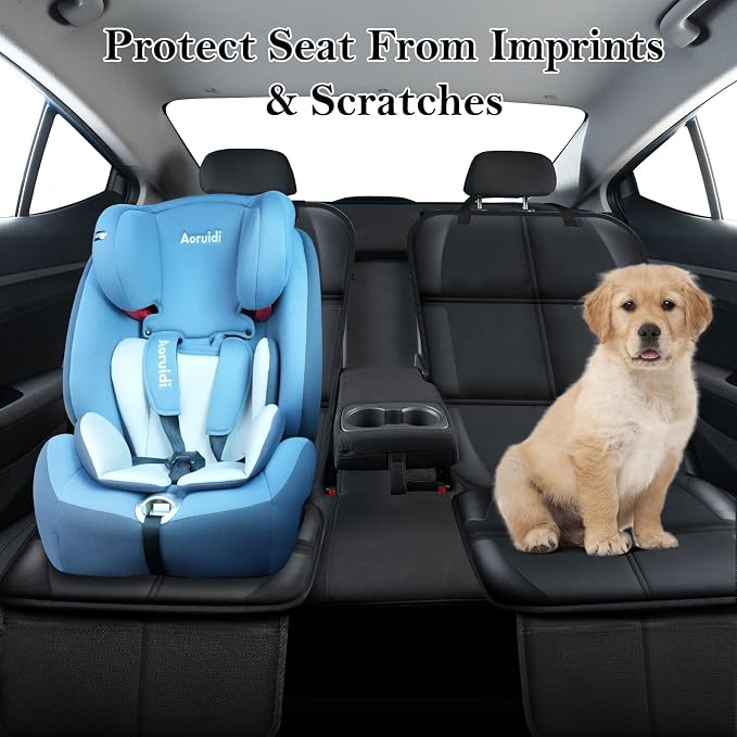 Meolsaek Car Seat Protector for Child Car Seat，Non-Slip Backing No Imprints | Durable Car Seat Mat 600D Fabric, Waterproof Car Seat Cover with Thick Pad - Image 6