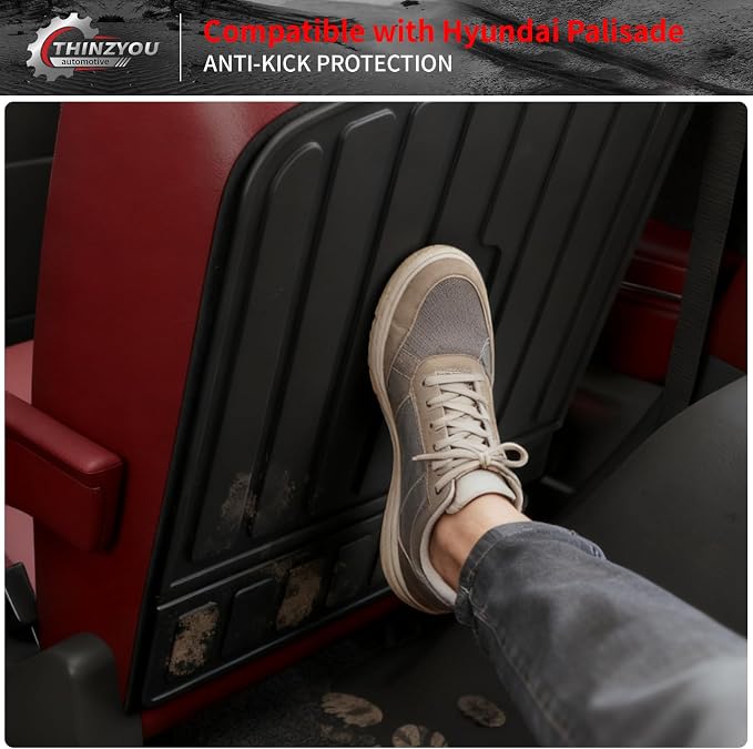 2nd Row Kick Mats for 2026 Hyundai Palisade 7 Seats | 2nd Row Captain Chairs Backrest Mats TPE All Weather Back Seat Cover Protector Palisade Accessories - Image 4