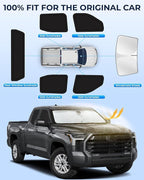 for Toyota Tundra 2022-2025 Car Window Shades, 6Pcs Full Window Covers | Privacy Sun Shade Set for Front Windshield Side and Rear Windows, Keeps Vehicle Cool for Camping Napping - Image 6
