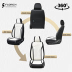 FLORICH Leather Car Seat Cover Full Set Automotive Seat Covers 5 Seats Front and Back Seat Cover Full Coverage Car Seat Cushion Universal Fit for Most Car Truck SUV Seat Protection, Black&White - Image 7