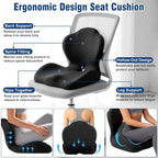 Car Seat Cushion Office Chair Cushion with Lumbar Support Pillow | Ergonomic Seat Cushion for Relieve Sciatica & Tailbone Pain, Ideal for Car Driving Truck Office Chairs Wheelchairs Home Use - Image 4