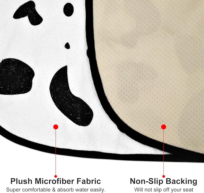 Waterproof Sweating Car Seat Cover for Post Gym Workout, Running, Swimming, Beach and Hiking, Universal Fit Non-Slip Bucket Seat Protector for Cars SUV Trucks, Machine Washable (1pcs-Cow) - Image 3