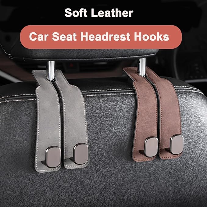 Amelity Car Headrest Hooks, Purse Hook for Car 4 Pack Black | Universal Car Interior Accessories for Women, Available in 2/4 Pack, Storage Hanger Holds Purses, Backpacks, Grocery Bags - Image 3