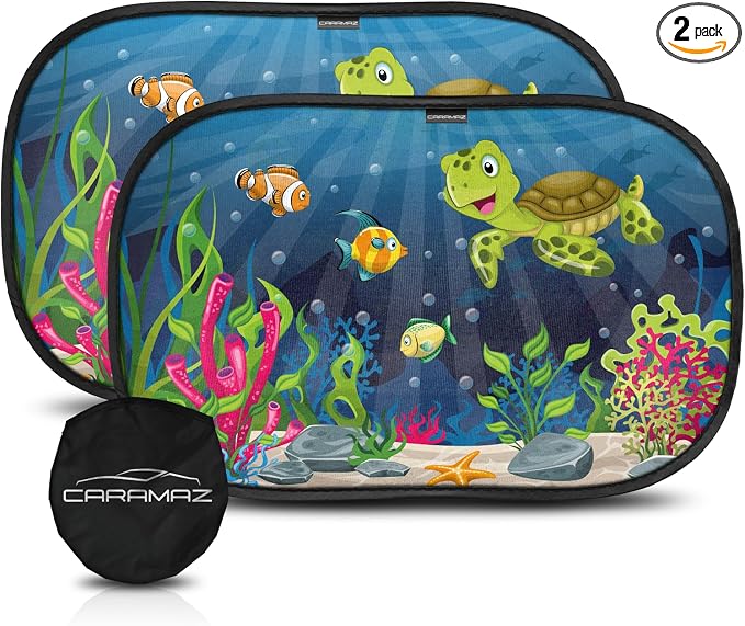 CARAMAZ Car Window Shade for Baby with Certified UV-Protection 2 Pack - 20"x12" by CARAMAZ