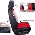 Coverado Front Seat Covers, Universal Seat Covers for Cars, Breathable Leather Car Seat Protector, Front Car Seat Covers, Seat Covers Waterproof, Driver Seat Cover Fit for Most Cars, BlackRed - Image 7