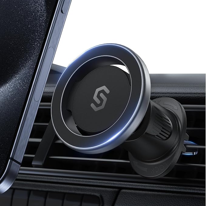 SYNCWIRE Mobile Phone Holder Car for MagSafe Car Holder Universal Magnetic Mobile Phone Holder Car Ventilation Car Mobile Phone Holder for iPhone 17 16 15 14 13 12 Pro Max Magsafe Case Smartphone | 360° Rotation, Super Strong Magnets, Car Vent Phone Mo... by SYNCWIRE