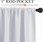 RYB HOME French Door Window Curtain Coverings, Rod Pocket | Thermal Insulated,Privacy ,Non See Through,Drapes for Small Window Bathroom Kitchen,W29 x L45,Greyish White,2 Panels - Image 2