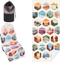 1 Pack Car Seat Towel Cover with Storage Bag, Multi National Parks Style | 63 x 32 in Car Towel Seat Cover Non Slip Waterproof, Gym Workout Swimming Running, Machine Washable Sweat Absorbent Protector by Hahafelt