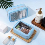 Hsei 6 Pcs Clear Makeup Bags Diaper Bag Organizer Travel Toiletry Bags with Zipper Clear Cosmetic Organizer Car Storage Pouch Bridesmaid Gift for Women Beach Vacation (Blue) - Image 4