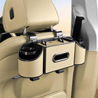 Back Seat Car Organizer,4 in 1 Multifunctional Car Back Seat Storage Box with Drink Cup Holder Tissue Box, for Hold Phone,Snacks, Drinks, Handbag-Meter by Joezhe