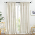 RYB HOME Linen Sheer Curtains 2 Panels for Living Room, Semi Transparent Privacy Drapes with Rod Pocket Farmhouse Style Window Treatments for Bedroom, Linen, 70" W x 84" L by RYBHOME